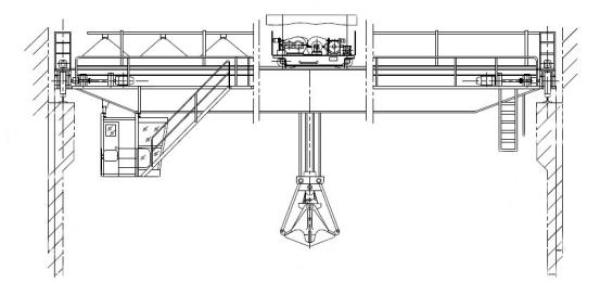 hydraulic grab overhead crane